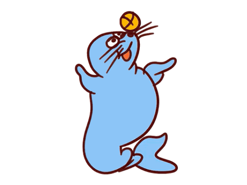 顶球的小海狮简笔画