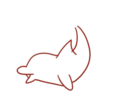 一只调皮的小海豚简笔画