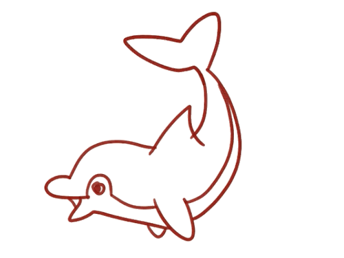 一只调皮的小海豚简笔画