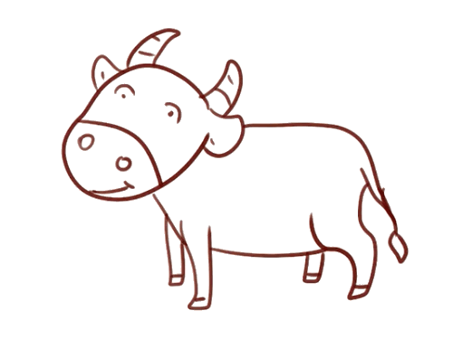 铅笔画牛一头牛图片