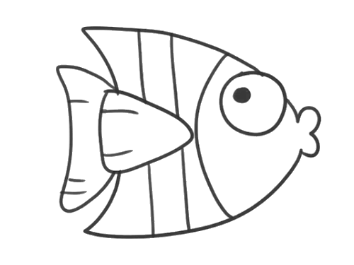 小热带鱼简笔画图片
