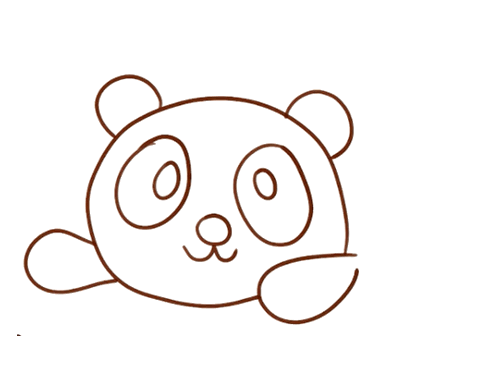 趴在地上的小熊猫简笔画