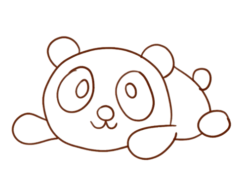 趴在地上的小熊猫简笔画