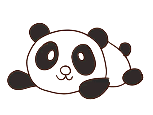 熊猫简笔画趴着图片