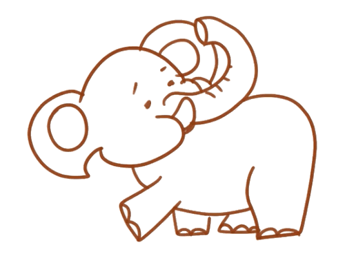 胖胖的大象简笔画