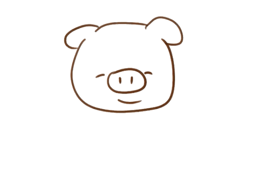 一只可爱的小猪简笔画