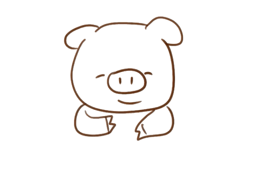 一只可爱的小猪简笔画