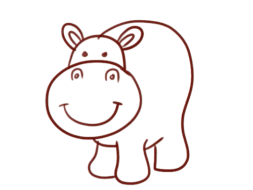 胖胖的卡通小牛简笔画