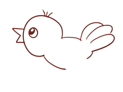 一只胖胖的小鸟简笔画