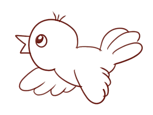 一只胖胖的小鸟简笔画