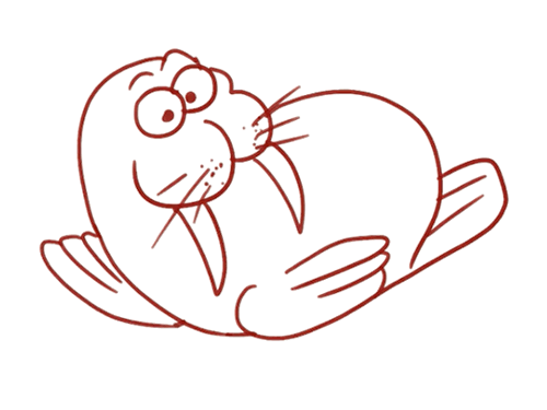 俏皮的海狮简笔画
