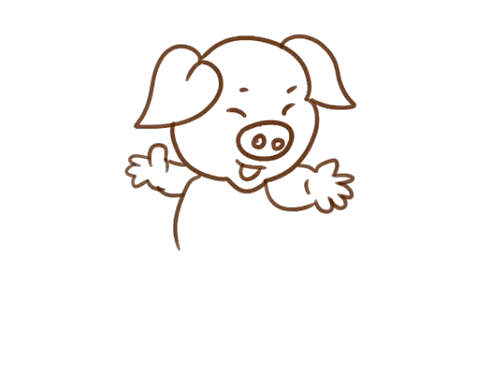跳舞的小猪简笔画