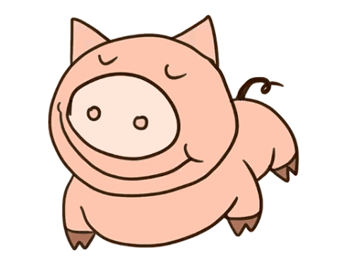 微笑的小猪简笔画