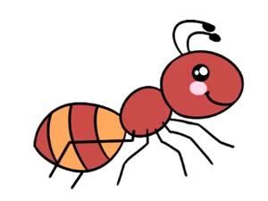 蚂蚁简笔画 简单 彩色图片