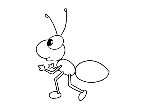 卡通可爱蚂蚁简笔画 