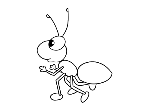 卡通可爱蚂蚁简笔画 