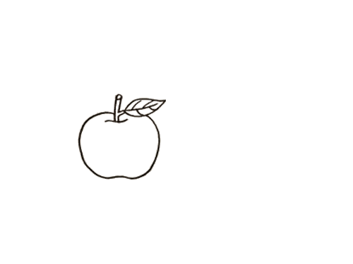 卡通苹果简笔画