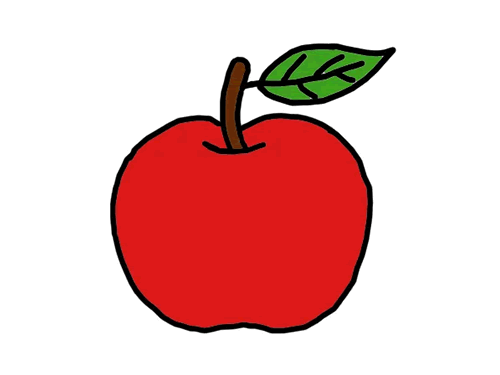 苹果的简笔画小班图片