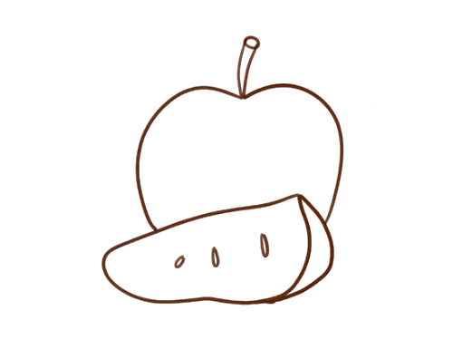 一个切开的苹果简笔画