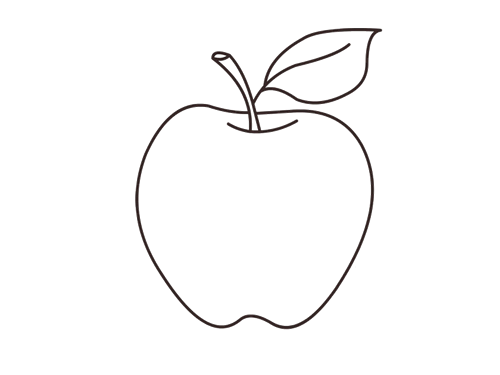 苹果的简易画法图片