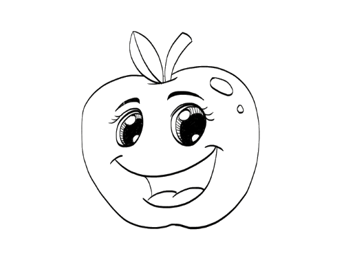 可爱卡通苹果简笔画