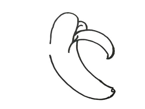 剥皮的香蕉简笔画图片
