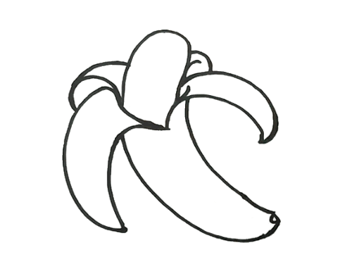 剥皮的香蕉简笔画图片图片
