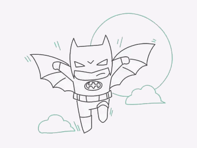 蝙蝠侠怎么画简笔画图片