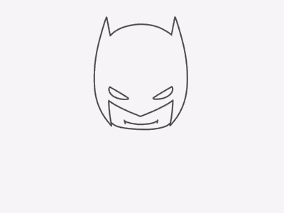 蝙蝠侠简笔画 卡通图片