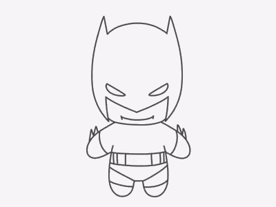 蝙蝠侠简笔画铅笔图片