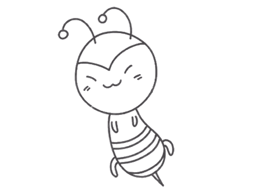 可爱卡通小蜜蜂简笔画 
