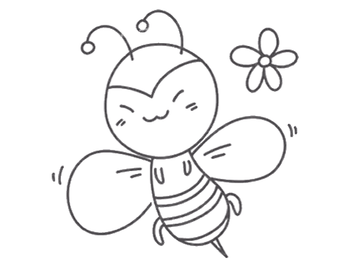 春天简笔画蜜蜂图片