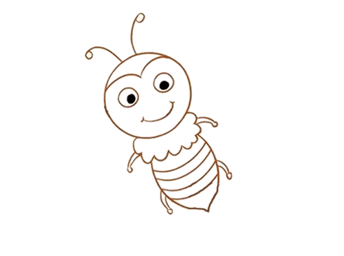 卡通勤劳的小蜜蜂简笔画 