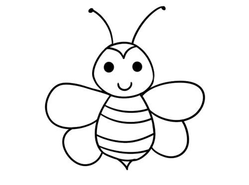 简单小蜜蜂简笔画 