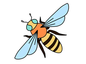 爬行的蜜蜂简笔画图片