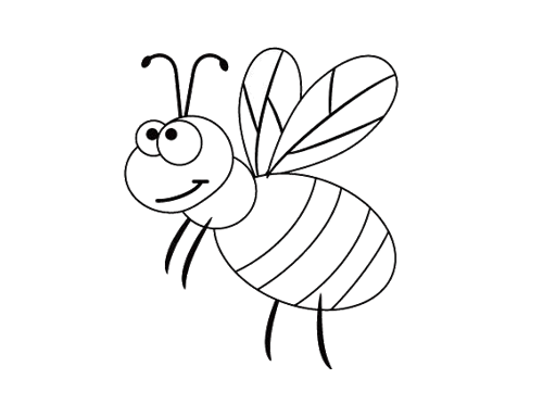 卡通飞行的蜜蜂简笔画 