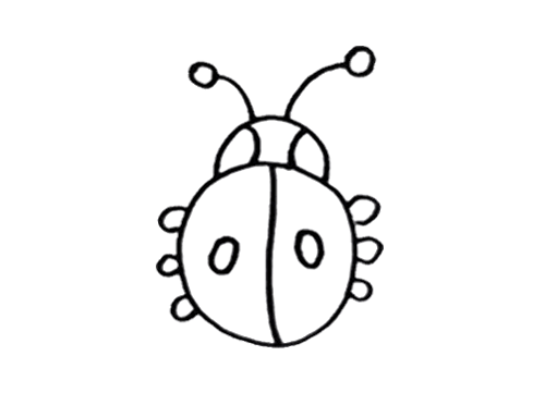 小小甲壳虫简笔画 