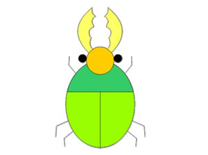 蜣螂简笔画 彩色图片