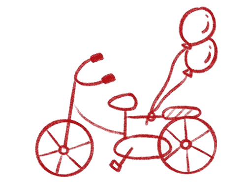 单轮自行车简笔画图片