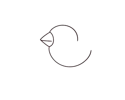 飞翔的可爱小鸟简笔画