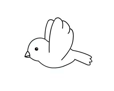 飞着的小鸟简笔画可爱图片