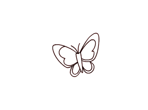 漂亮的花蝴蝶简笔画 