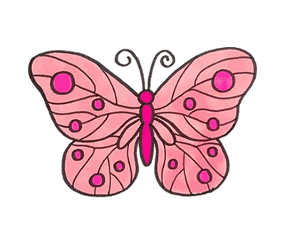 蝴蝶的简易画法图片