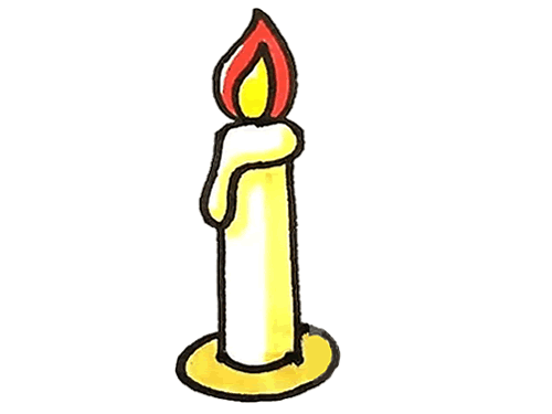 蜡烛简笔画 彩色图片