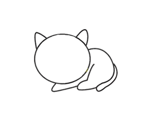 趴着的猫画法图片