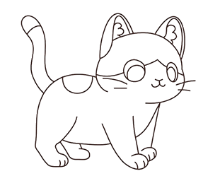 小猫简笔画画法完整教程