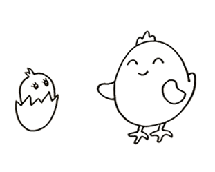 鸡妈妈和小鸡简笔画