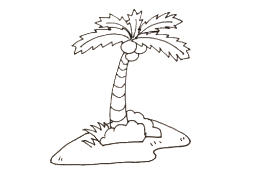 植物椰子树简笔画