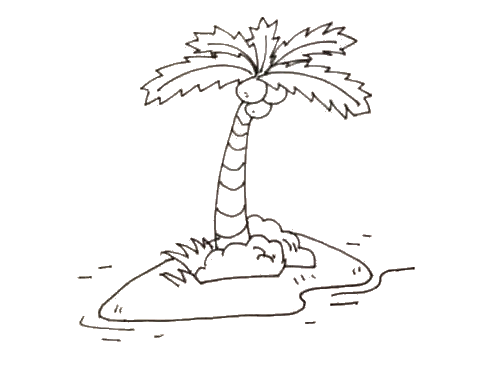植物椰子树简笔画