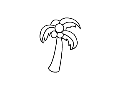 海边的大椰子树简笔画